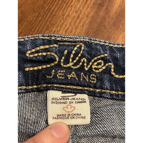 Silver Jeans Frances 18" Boot Womens Size 30W/33L Y2K Dark Wash Thick Stitched - Picture 13 of 16